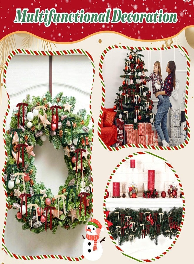 Lignumix 30 Pcs Christmas Velvet Bows - 5×7 Inch 3/5" Wide Vintage Bows, Pre-Tied Velvet Ornaments for Christmas Tree, Garland, Wreath, Window, Stairs & Gift Wrapping (Champagne/Burgundy/Green) - Image 5